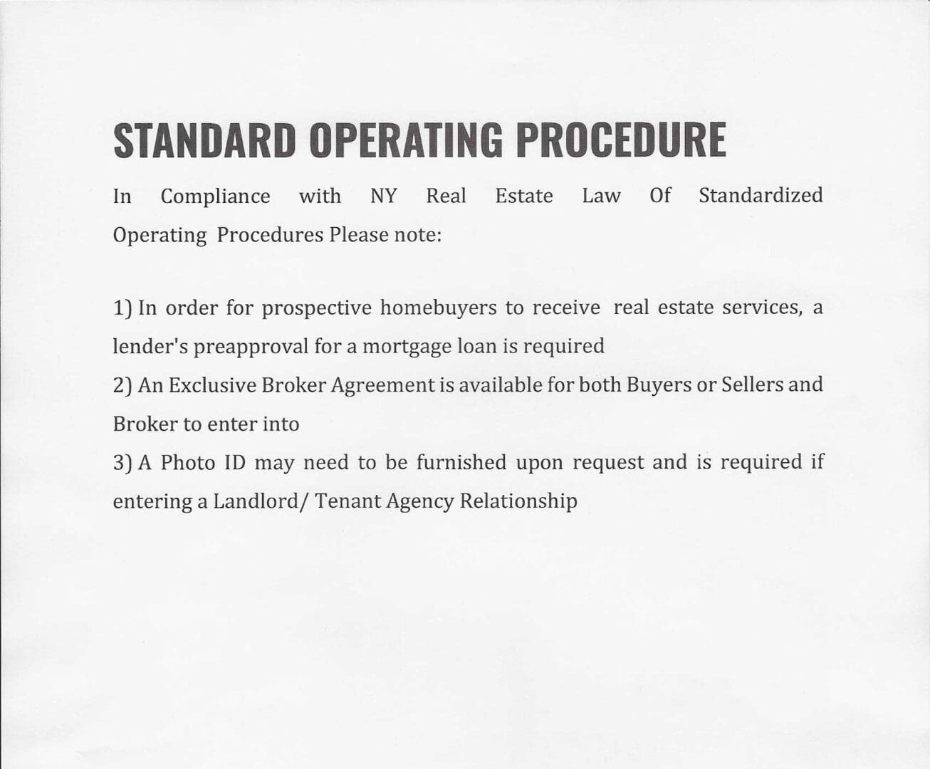 OPERATING PROCEDURE